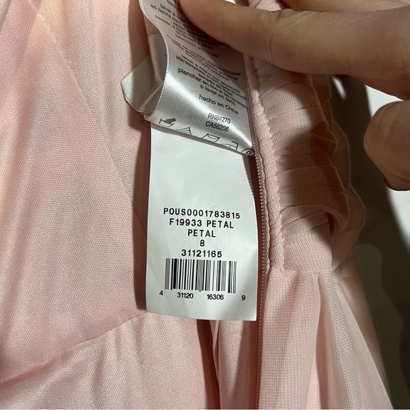 David’s Bridal Flutter Sleeve Cris Cross Mesh Dress Petal Pink Flowy Size 8 NWT - Picture 16 of 16